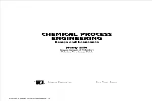 CHEMICAL  PROCESSENGINEERINGDesign and  Economics